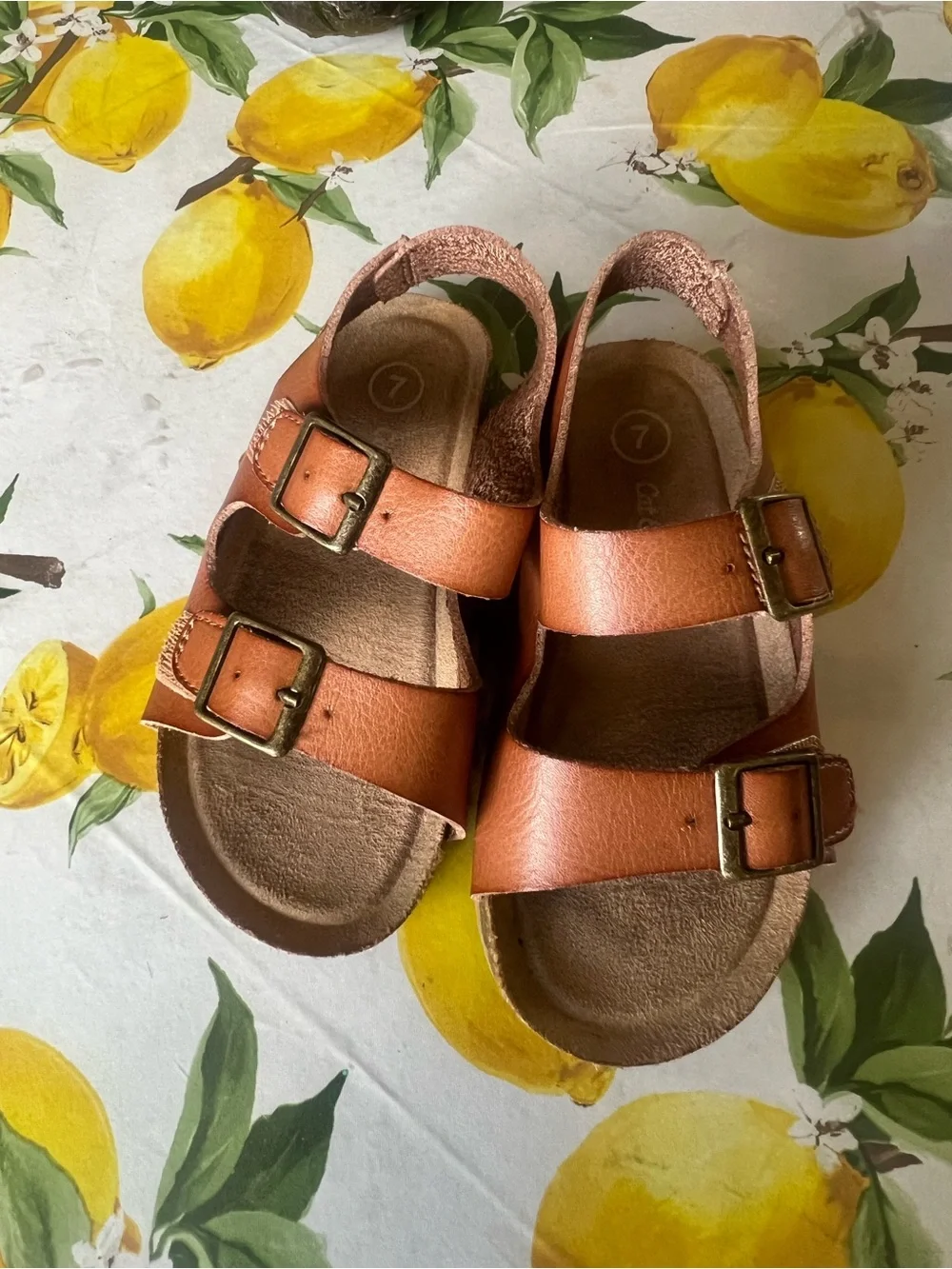 Cat & Jack Brown Double-Buckle Kids Sandals